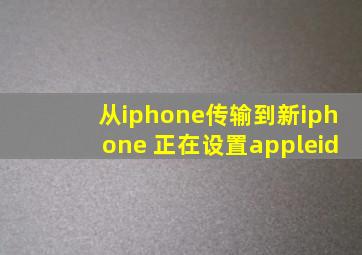 从iphone传输到新iphone 正在设置appleid